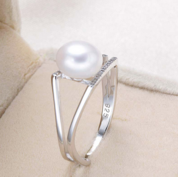 Ring verstellbar 925 er Silber Süßwasserkette