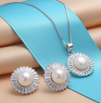 Brautschmuck-Set Süßwasserperle 925 Silber