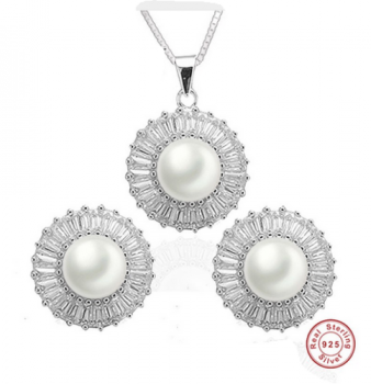 Brautschmuck-Set Süßwasserperle 925 Silber