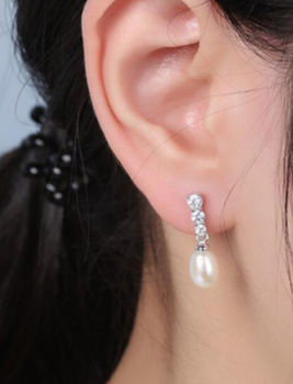 Preview: Brautschmuck-Set Süßwasserperle 925 Silber