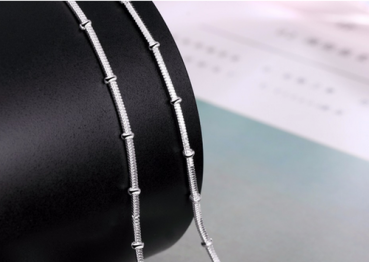 Schlangenkette mit kleinen Silberperlchen 925 ´er Silber