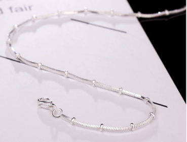 Schlangenkette mit kleinen Silberperlchen 925 ´er Silber