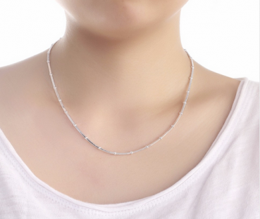 Schlangenkette mit kleinen Silberperlchen 925 ´er Silber