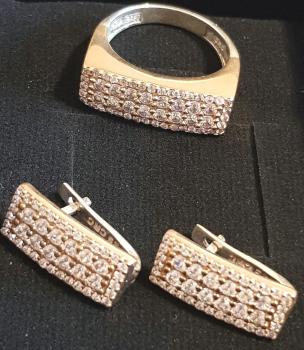 Silberschmuck Set 925 bestehend aus Ohrringe, Ring