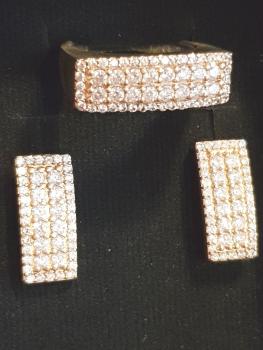 Preview: Silberschmuck Set 925 bestehend aus Ohrringe, Ring