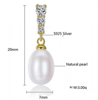 Preview: Ohrring Süßwasserperle, 925 Silber